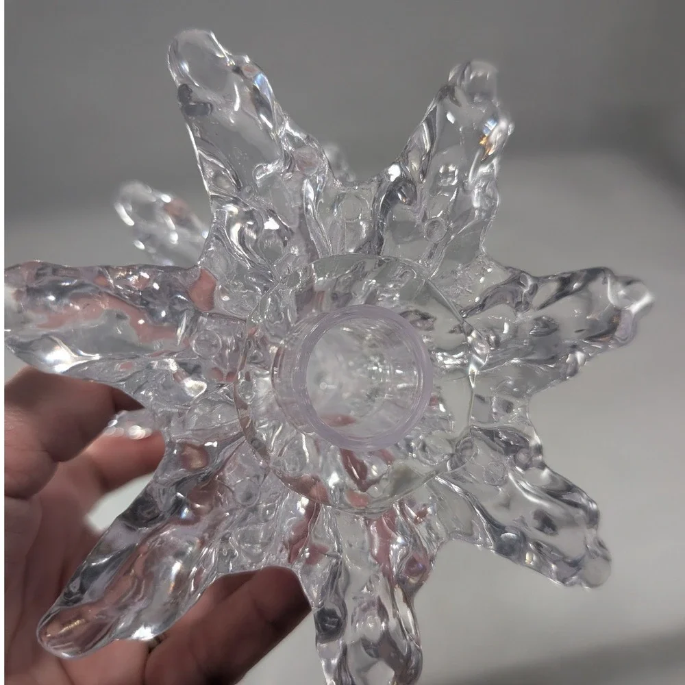 Clear Acrylic Stackable Christmas Tree Figurine Icy Winter Tabletop‎ Decor 10in